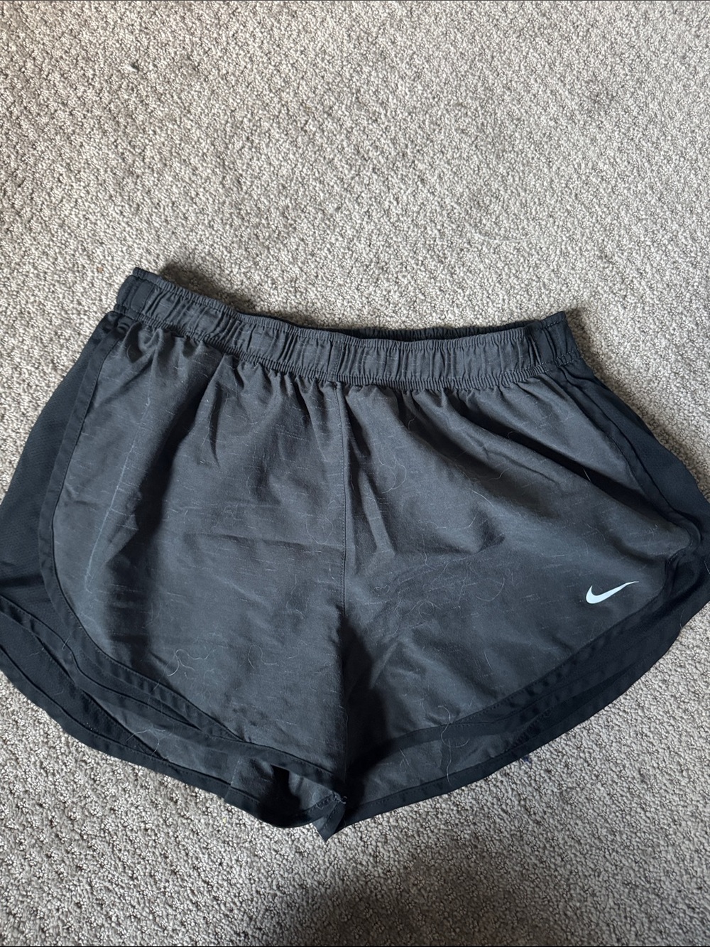 Nike Black Women's Athletic Shorts with White Swoosh